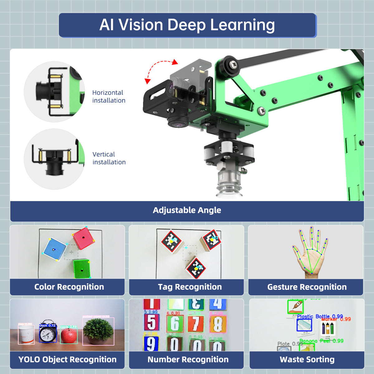 Hiwonder JetMax JETSON NANO Robot Arm ROS Open Source Vision Recognition Program Robot